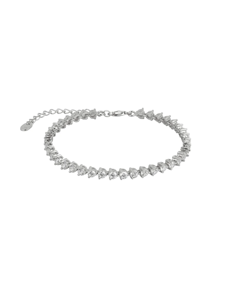 Spero London Round Prong Sterling Silver Tennis Bracelet