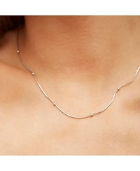 Spero London Italian Bead Chain Sterling Silver Satellite Necklace