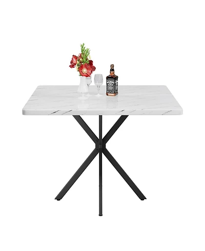 Streamdale Furniture Streamdale Modern Square Dining Table (4-6 Person) for Kitchen/Dining Room/Office