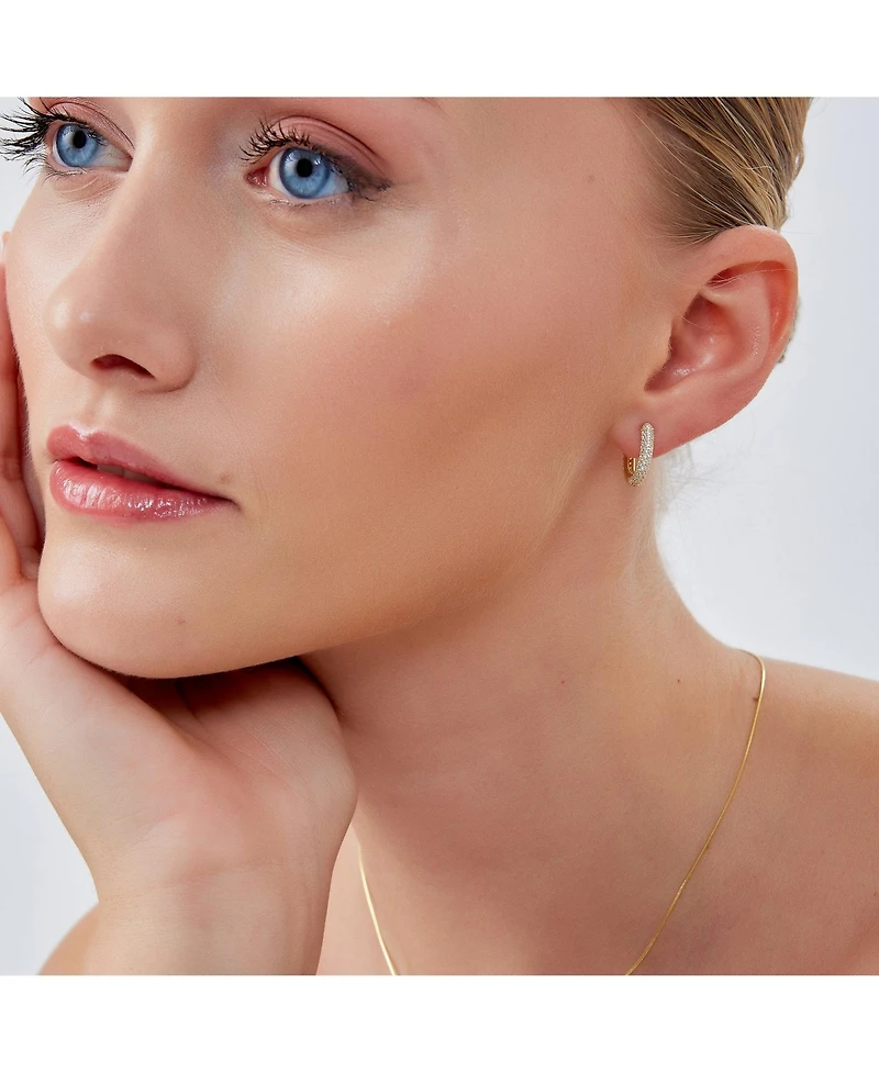 Spero London Pave Sterling Silver Hoop Earrings
