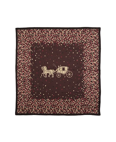 Coach Women's Horse and Carriage Tea Rose Printed Silk Scarf