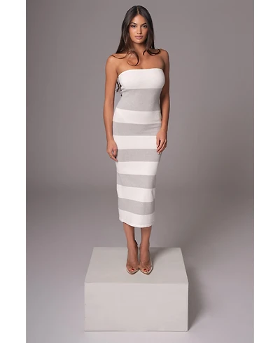 Jluxlabel Women's Striped Strapless Midi Dress