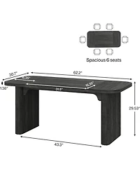 Tribesigns Modern Executive Office Desk, 62-Inch Large Wood Computer Aesthetic Workstations with Double Pedestal