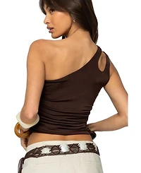 Edikted Women's Lina One Shoulder Cut Out Top