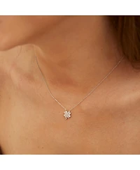 Spero London Four Leaf Clover Sterling Silver Necklace - White