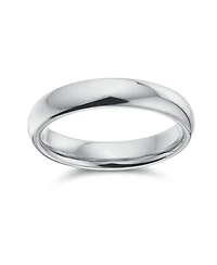 Bling Jewelry Simple Traditional .925 Sterling Silver Dome Band Ring 4MM Comfort Fit
