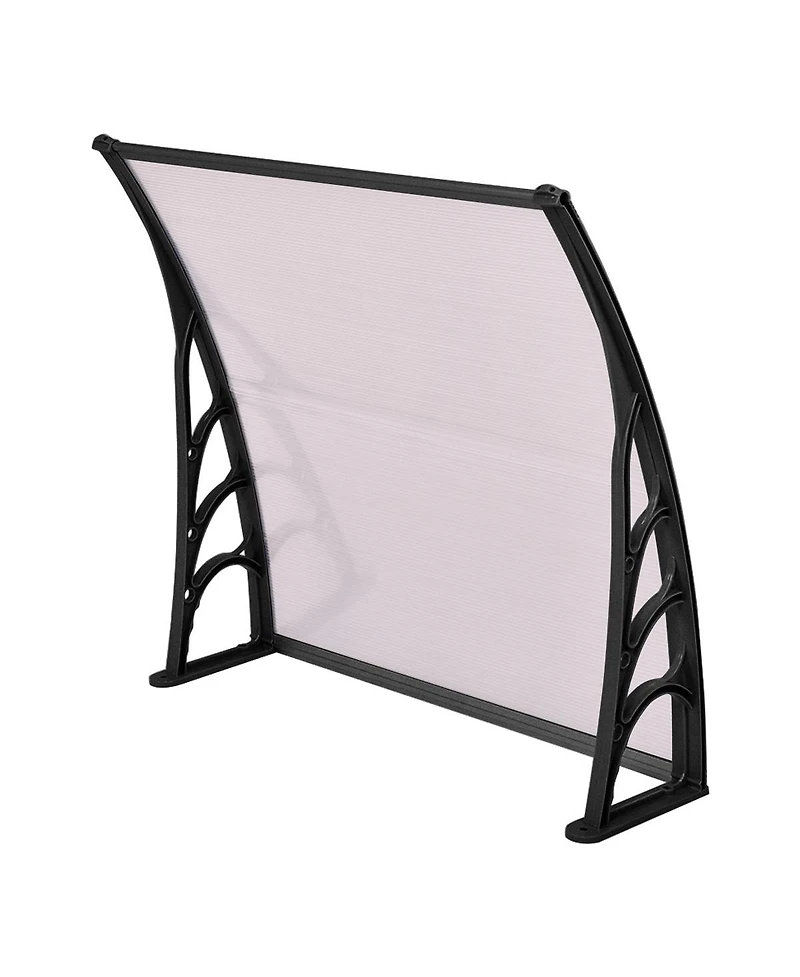 40 x 40 Inch Outdoor Polycarbonate Front Door Window Awning Canopy-Black