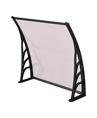 40 x 40 Inch Outdoor Polycarbonate Front Door Window Awning Canopy-Black