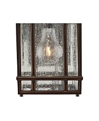 Kathy Ireland Sierra Craftsman Mission Outdoor Wall Light Fixtures Set of 2 Rubbed Bronze 11" Seedy Glass for Post Exterior Barn Deck House Porch
