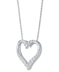 Diamond Heart 18" Pendant Necklace (3/4 ct. t.w.) in 10k White Gold