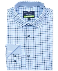 Men's Slim Fit Square Plaid 4-Way Stretch Performance Dress Shirt