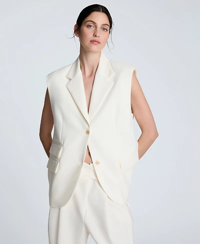 Kenneth Cole Women's Luxe Twill Triple-Pocket Vest