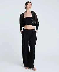 Kenneth Cole Women's Fly-Front Pleated Cargo Pants