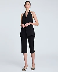 Kenneth Cole Women's Luxe Twill Three-Button Halter Vest