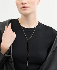 Coach Faux Stone Signature Heritage Cultivated Pearl Charm Strand Y Necklace