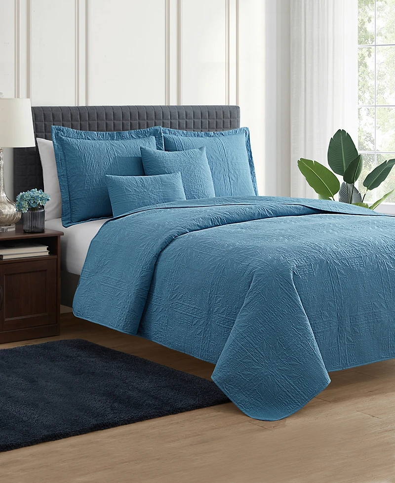 Nestl Grid Embossed 5-Pc. Quilt Set, Full/Queen