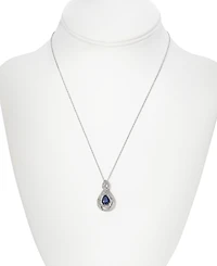 Sapphire (1-1/4 ct. t.w.) & Diamond (1/4 18" Pendant Necklace 14k White Gold (Also available Tanzanite, Emerald and Ruby)