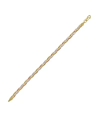 Spero London Gold Rose Gold and Silver Spiral Sterling Silver Flat Bracelet