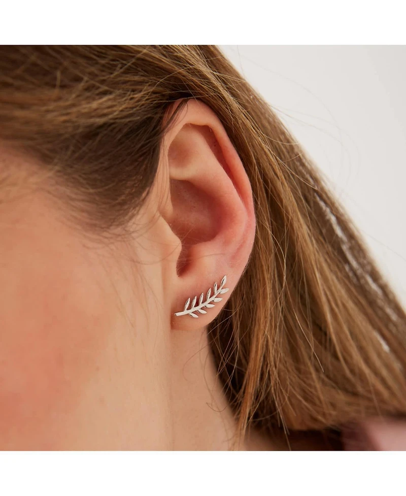 Spero London Wheat Earrings Ear Of Wheat Sterling Silver Stud Earring