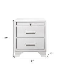 Traditional Two-Drawer Wood Nightstand with Storage Space