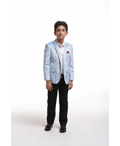 Elie Balleh Boys Blue Slim Fit Velvet Jacket