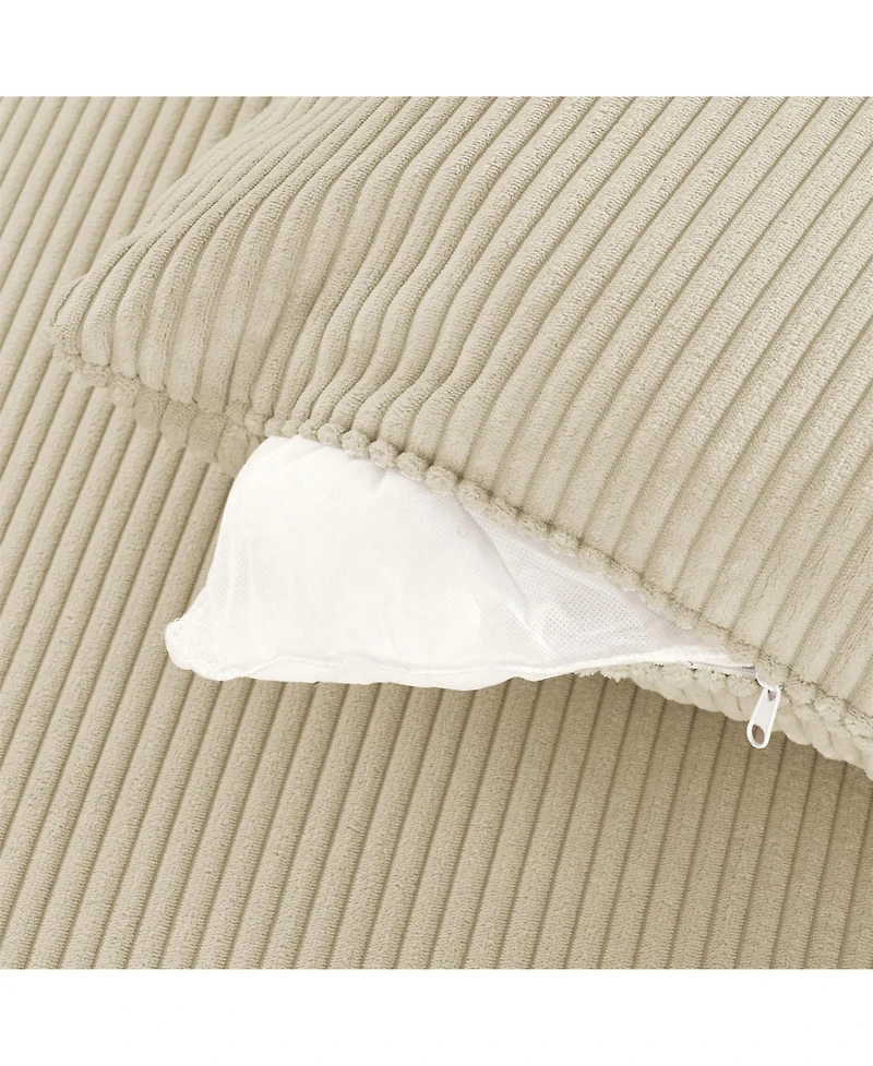 Streamdale Beige Corduroy Sofa with Storage, Cup & Phone Holders