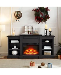 Streamdale Furniture Modern Media Console with 23" Fireplace Insert, for TVs Up to 70", Storage Cabinet
