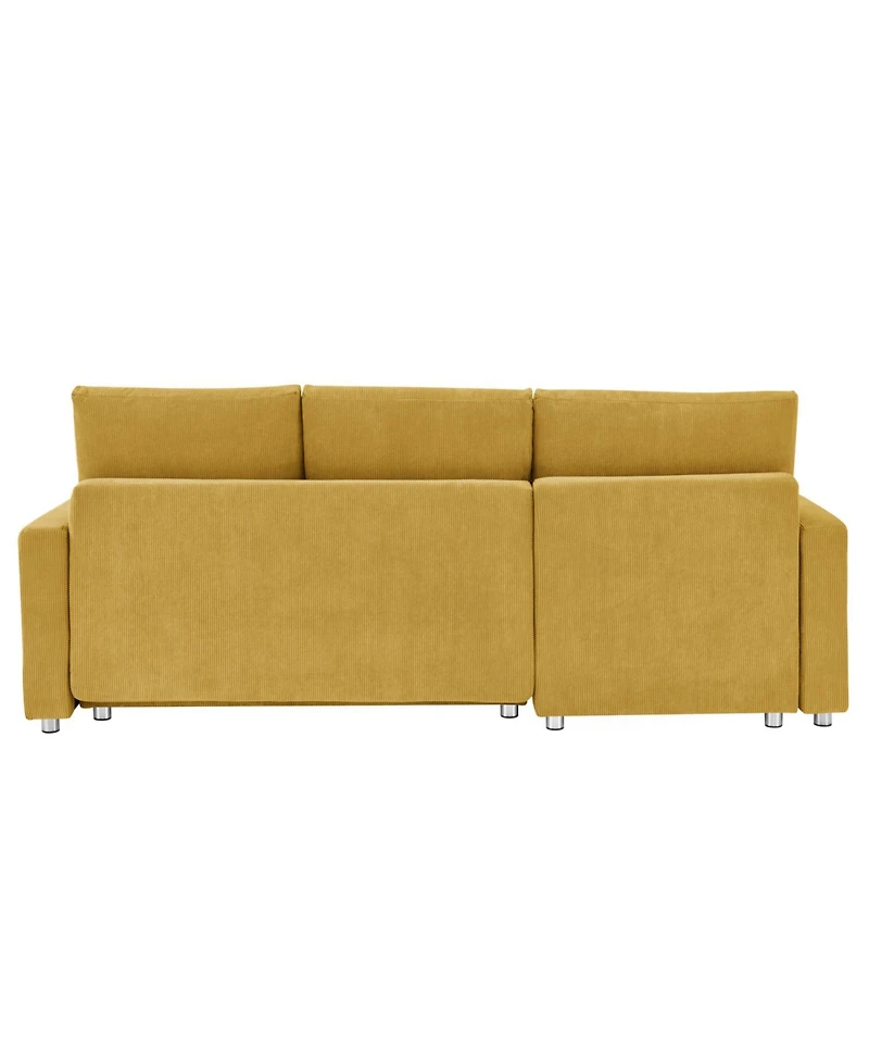 Streamdale Convertible Sleeper Sofa Bed 90" L-Shaped Sectional with Pull-Out Bed