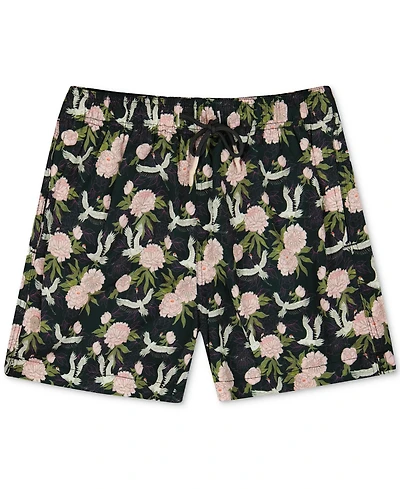 Sunset and Vines Men's Floral Woven Swim Trunks