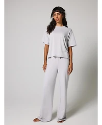 Lovall Women's Soft Touch Wide Leg Lounge Set