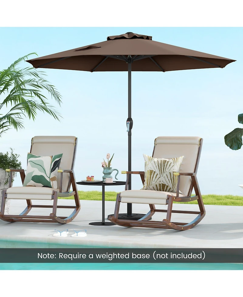 Outdoor Heavy Duty Market Umbrella with Crank Handle and 8 Sturdy Ribs
