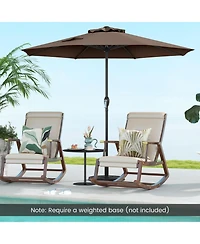 Outdoor Heavy Duty Market Umbrella with Crank Handle and 8 Sturdy Ribs