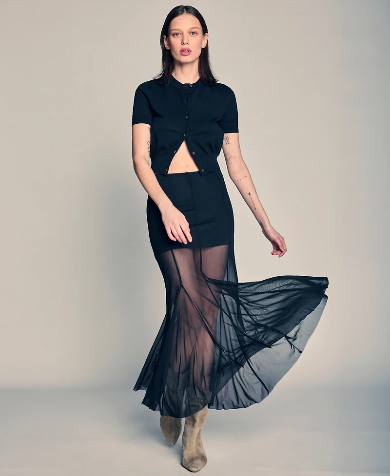 Kenneth Cole Women's Godet Fit & Flare Pull-On Maxi Skirt
