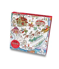 1000 Piece Greetings From The North Pole Map Christmas Jigsaw Puzzle
