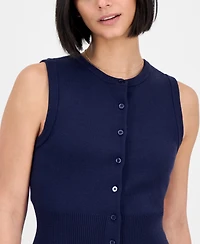 Ultra Flirt Juniors' Sleeveless Button-Front Sweater Vest