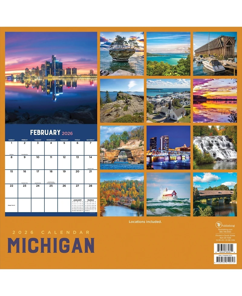 2026 Michigan Wall Calendar