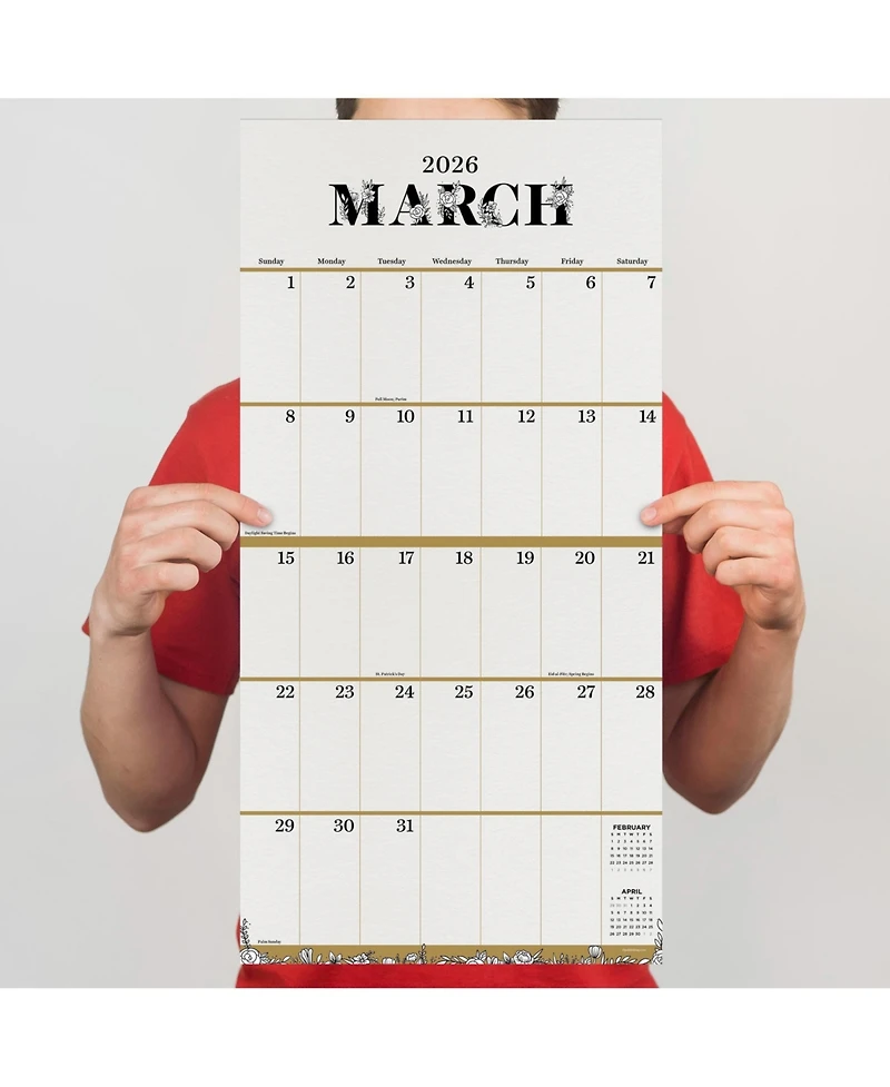 2026 Big Grid-Floral Wall Calendar