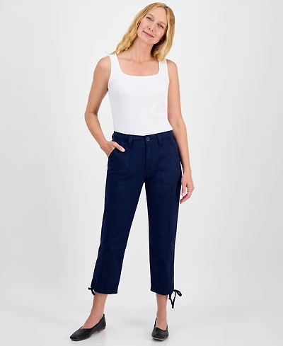 Style & Co Women's Mid Rise Tie-Hem Ankle Pants, Exclusively at Macy's