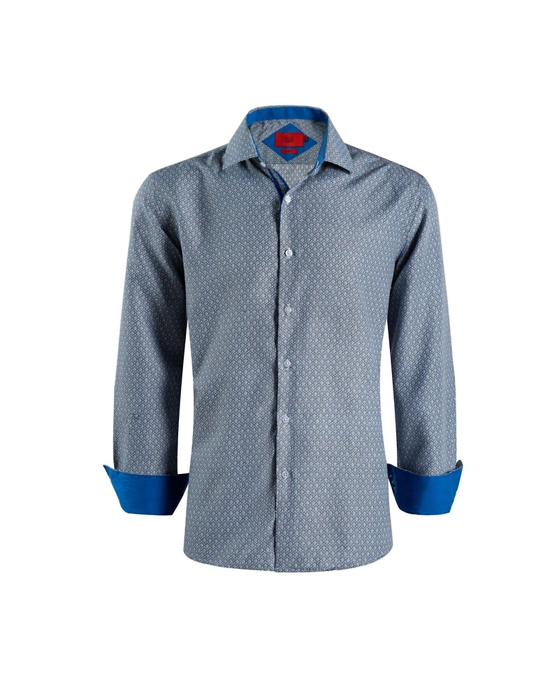 Elie Balleh Boys White Slim Fit Geometric Print Shirt