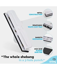 3 Hole Punch Heavy Duty, 3 Ring Hole Puncher for Binder, 10 Sheet Adjustable Paper Punch, Metal Three Hole Punch with Built-in Waste Chip Tray, Deskto