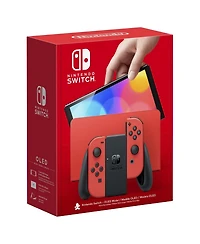 Nintendo Switch Oled Mario Red Edition with Animal Crossing: New Horizons, Surge 12-in-1 Accessory Starter Kit 2.0, MightySkins Console and Controller