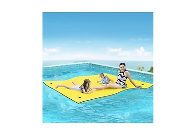 Hallolure Yellow Water Floating Mat Foam Pad, 9x6FT Bouncy Tear-Resistant Xpe Foam