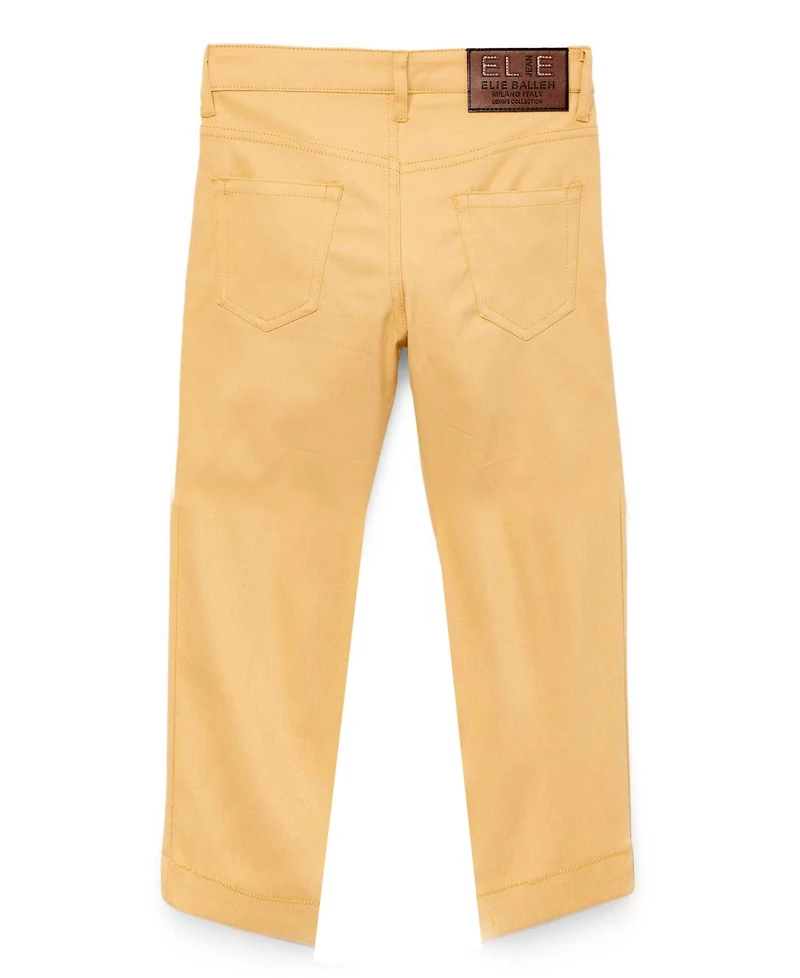 Elie Balleh Big Boys Khaki Slim Fit 5 Pocket Twill Pants