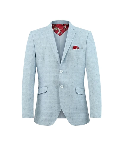 Elie Balleh Boys Baby Blue Slim Fit Melange Jacket