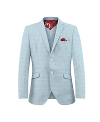 Elie Balleh Boys Baby Blue Slim Fit Melange Jacket