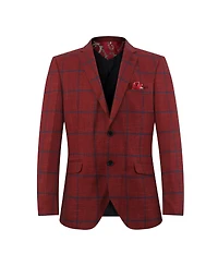 Elie Balleh Boys Slim Fit Plaid Jacket