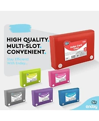 3" X 5" Index Card Case Holds 100 Cards Includes Business Card/Index Holder and 5 Tab Dividers Comes Assorted Color – (Pack of 4)