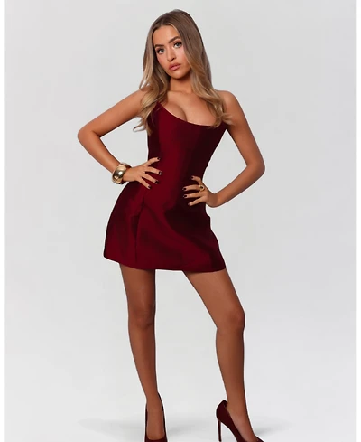 Heiress Beverly Hills Women's Strapless Sheen Corset Mini Dress