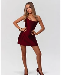 Heiress Beverly Hills Women's Strapless Sheen Corset Mini Dress