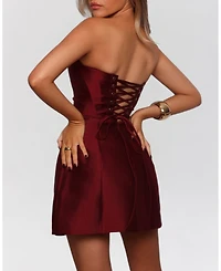 Heiress Beverly Hills Women's Strapless Sheen Corset Mini Dress